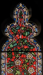 Floral window with date palm, 1864